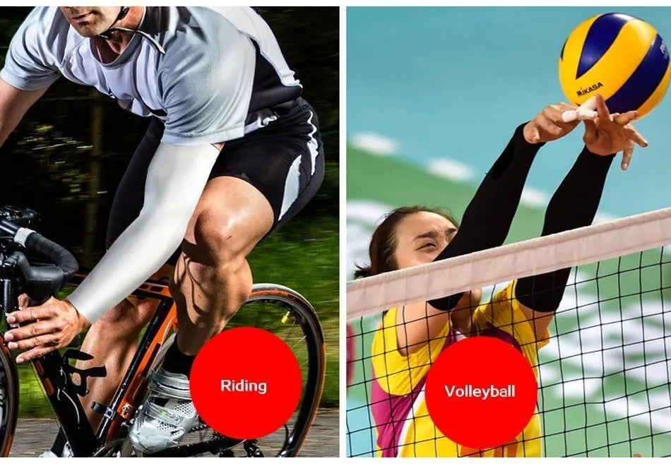 WOSWEIR－1PC Sports Arm Compression Sleeve Basketball Cycling Arm Warmer Summer Running UV Protection Volleyball Sunscreen 