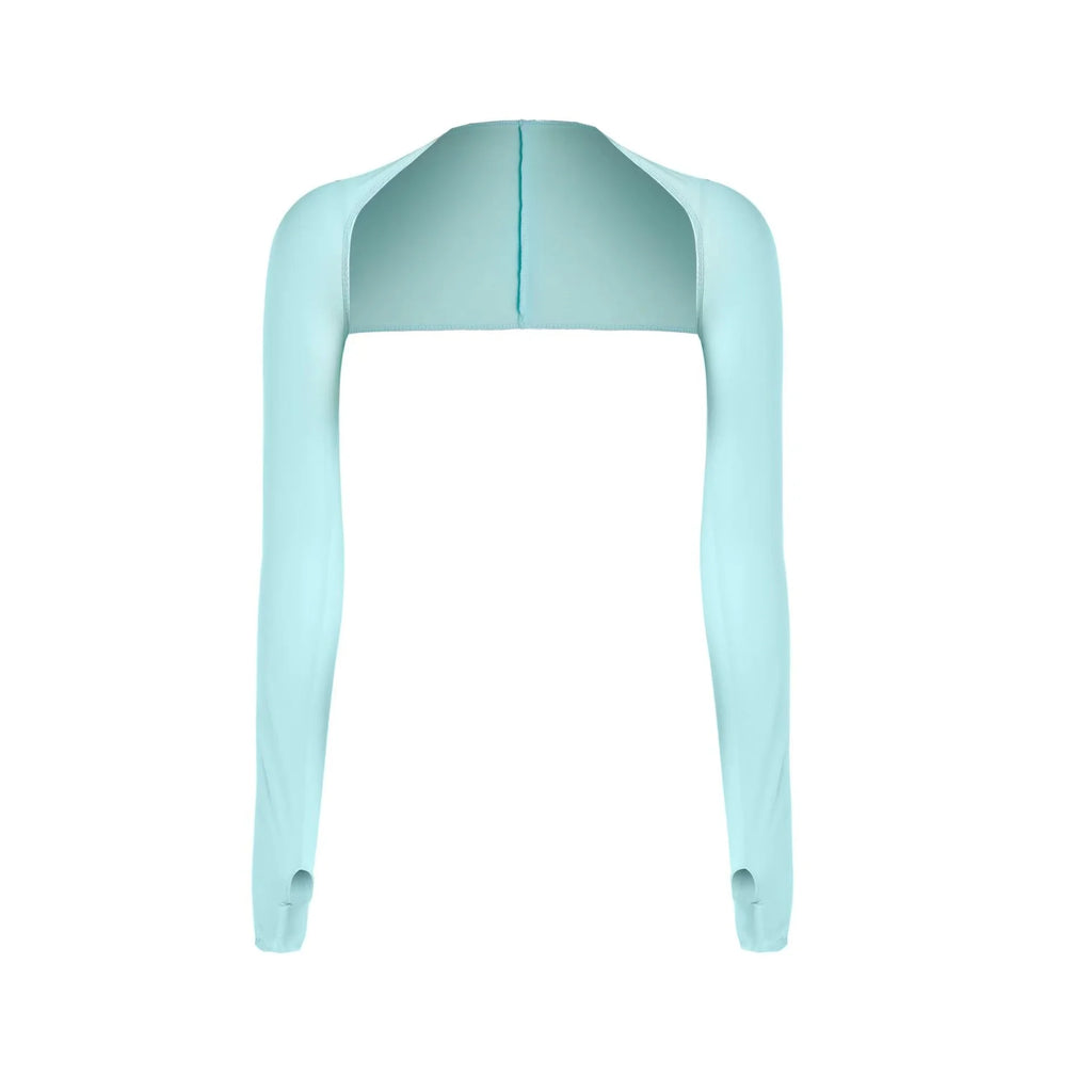 One-piece Ultra-thin Shawl Arm Sleeves Ice Silk Long Gloves Breathable Sun Protection Anti UV Hand Cover Warmer Outdoor Sports