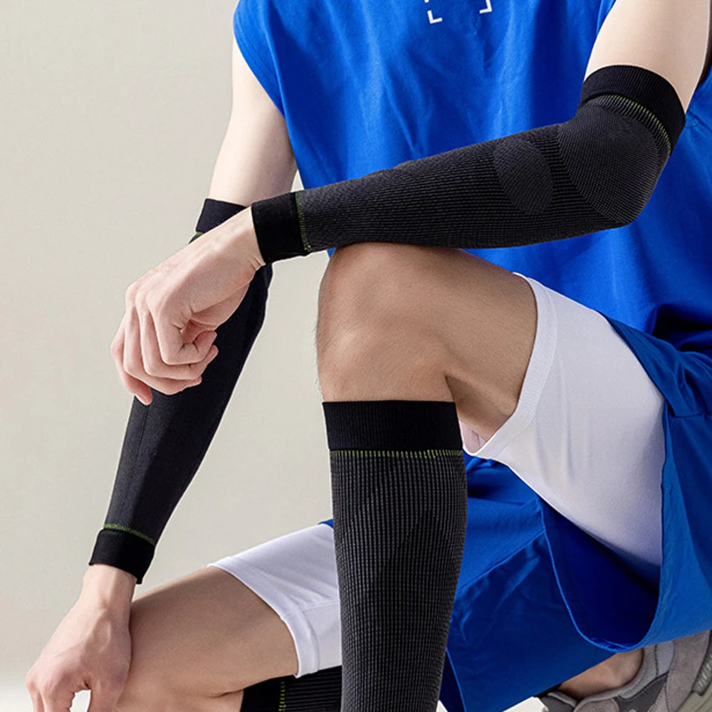 1Pair Compression Arm Sleeves, Firm 20-30mmHg Graduated Elbow Braces for Pain Relief, Swelling, Lipedema, Lymphedema, Arthritis