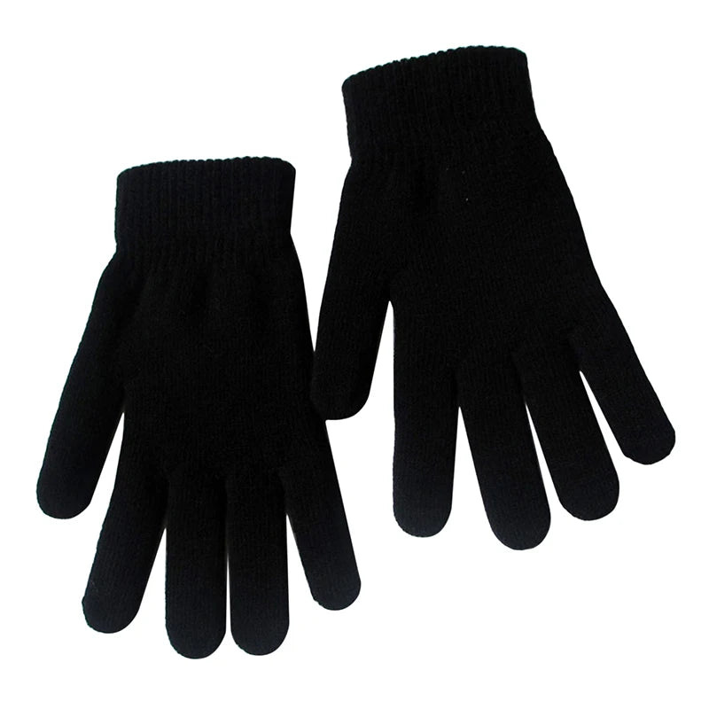 Winter Warm Gloves Five Fingers Touch-screen Knitted Thick Gloves Outdoor Cycling Students Windproof Finger Covers