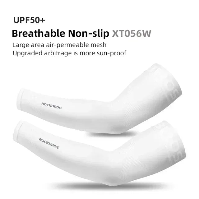 ROCKBROS Arm Sleeves Gradient Color Running Fishing Sunscreen Sleeve Summer Cool Quick Dry Breathable Ice Silk Cycling Equipment