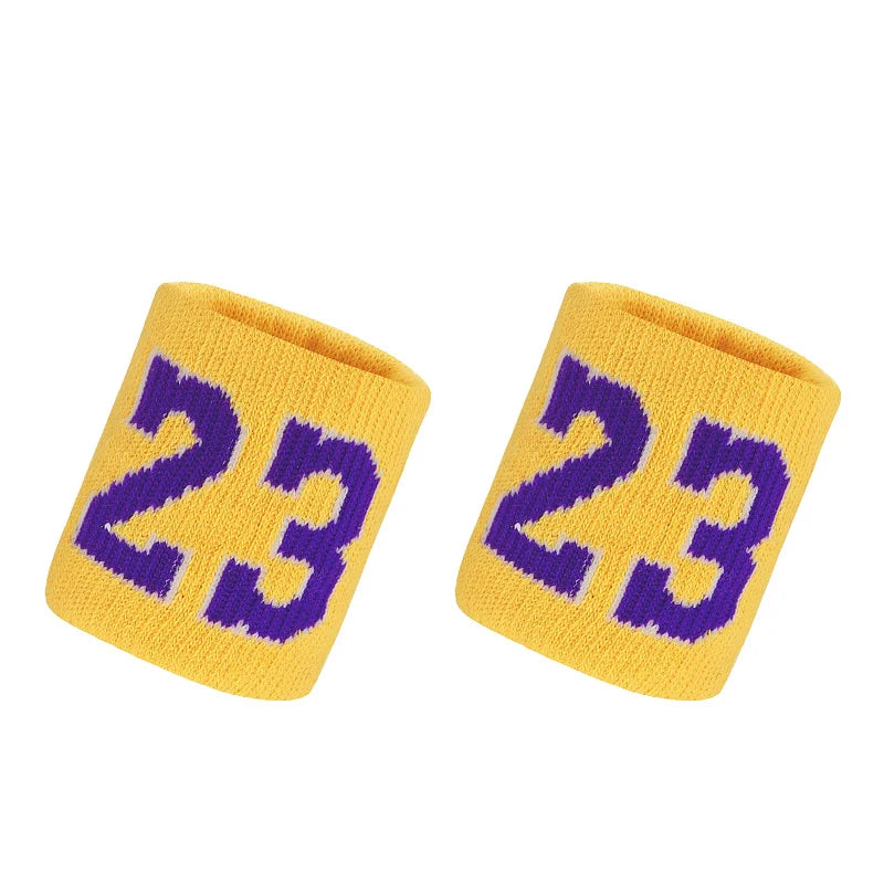 1 Pair Basketball Fitness Wristband Sport Sweatband Number 24 Sweat Wrist Support Brace Suitable For Gym Volleyball Safety Wrist