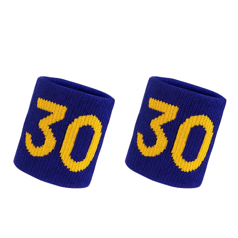 1 Pair Basketball Fitness Wristband Sport Sweatband Number 24 Sweat Wrist Support Brace Suitable For Gym Volleyball Safety Wrist