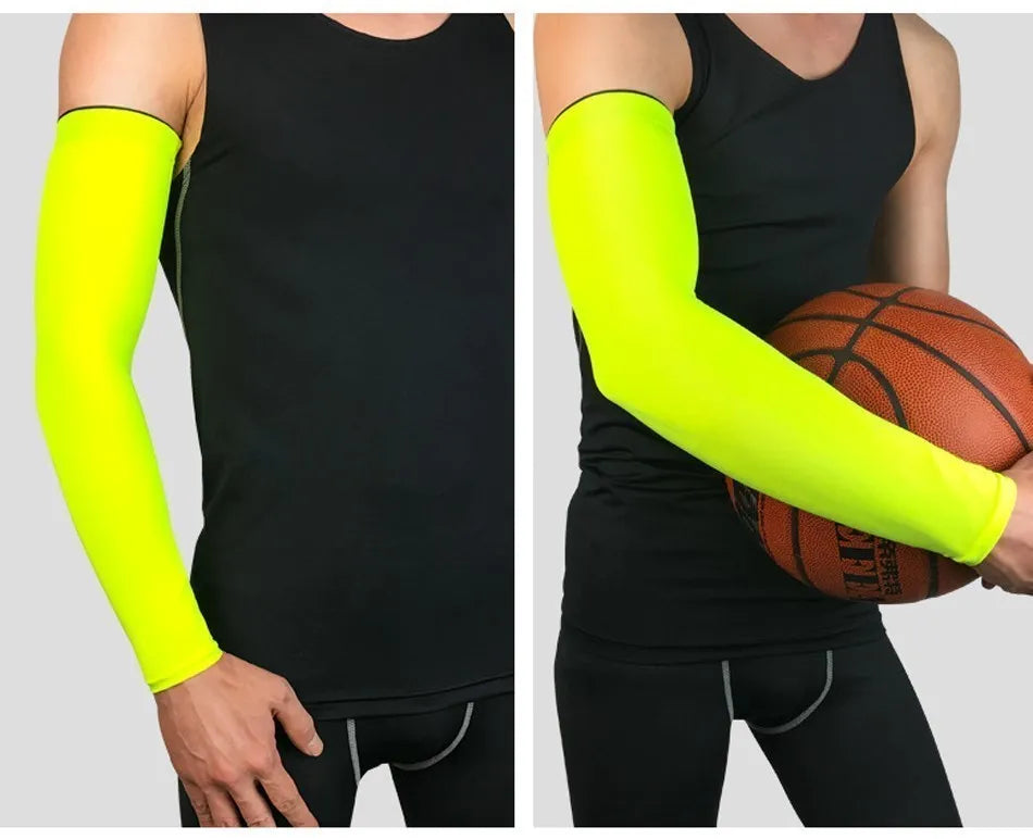 WOSWEIR－1PC Sports Arm Compression Sleeve Basketball Cycling Arm Warmer Summer Running UV Protection Volleyball Sunscreen 