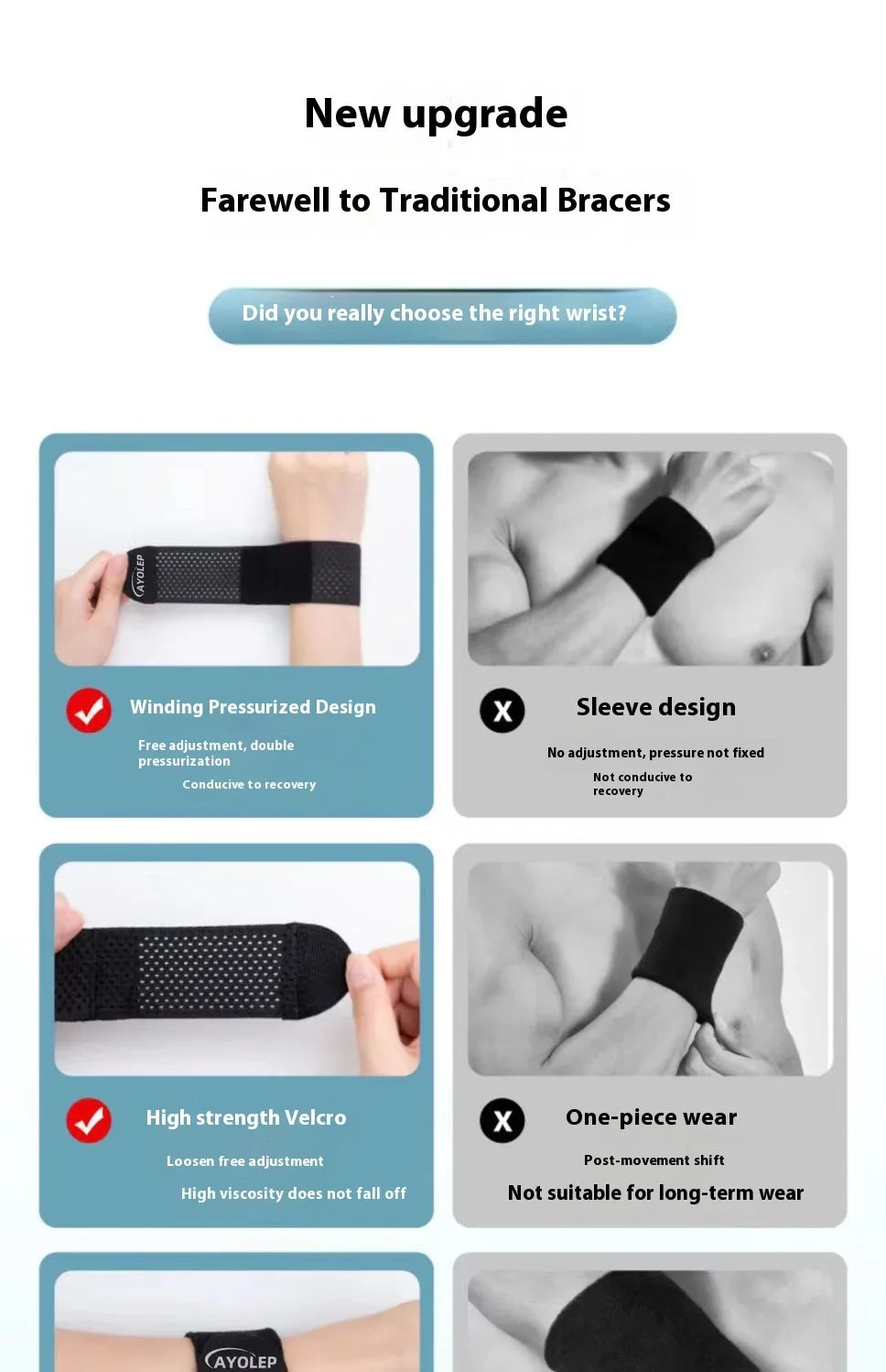 1PC High Quality Protective Elastic Bandage Hand Sport Wristband Gym Support Wrist Brace Wrap carpal tunnel Sport Tool