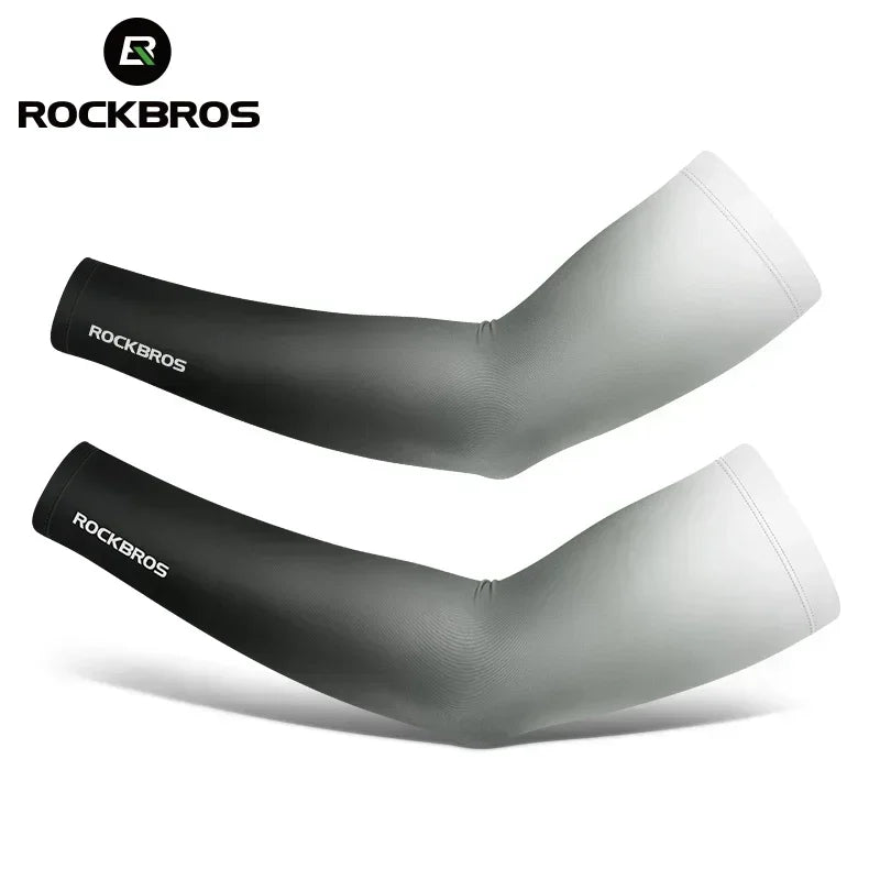 ROCKBROS Arm Sleeves Gradient Color Running Fishing Sunscreen Sleeve Summer Cool Quick Dry Breathable Ice Silk Cycling Equipment