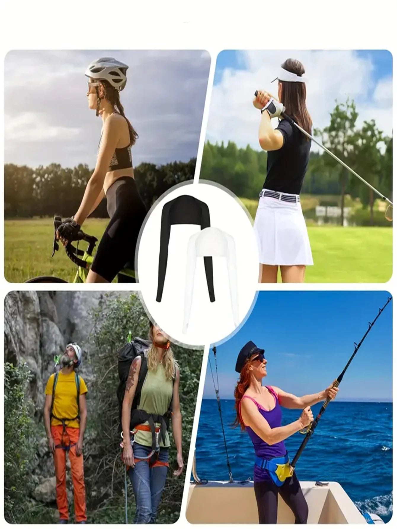 1Pc/4Pcs Cooling Shawl Sun Arm Sleeves Golf Shrug with Finger Hole for Women Men Outdoor Sports Gear, Lightweight & Breathable