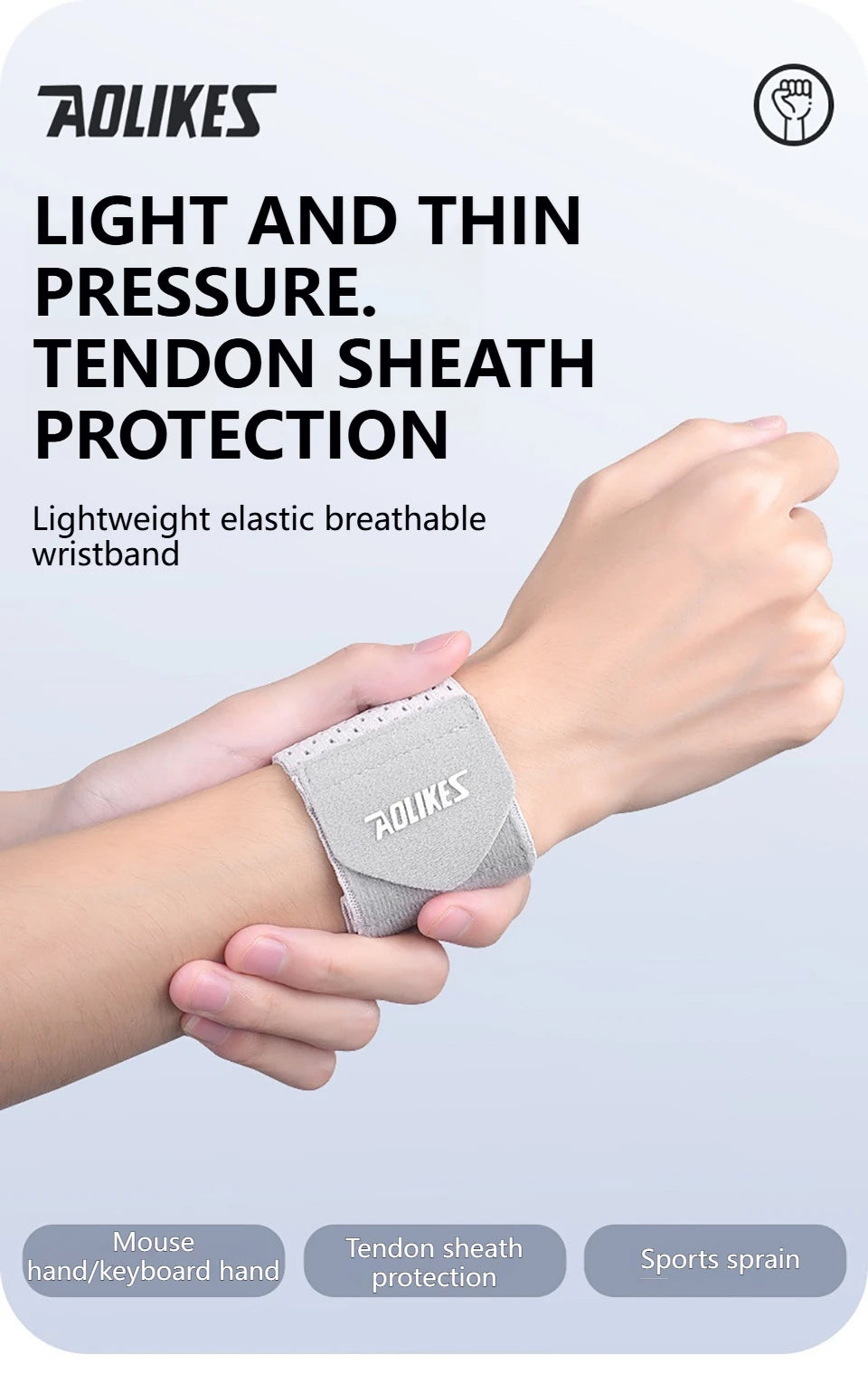 AOLIKES Wrist Band Support Sleeve Gym Support Wrist Brace Wrap Breathable Elastic Compression Bandage Hand Sport Wristband