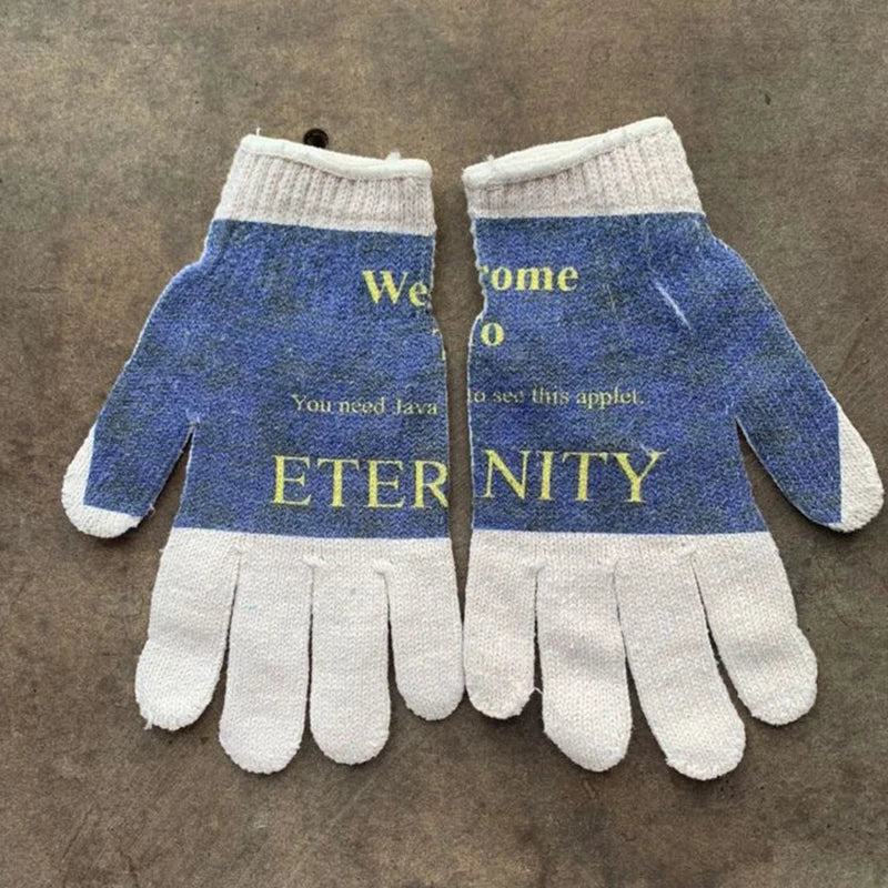 Women Knitted Glove Winter Screen High Fashion Ladies Glove Thicken Warm Compression Men Casual Mitten Y2K figure Pattern Gothic