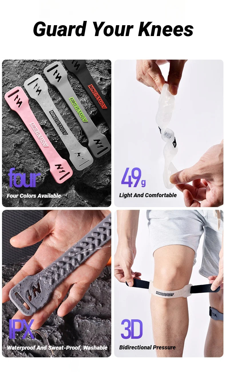 Adjustable PVC Knee Patellar Band Tendon Support Strape Brace Shock Absorption Compression Strap Pads Sport Protection