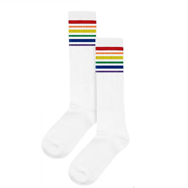 Striped Wrist Brace Hair Band Sport Socks Set Sweat-absorbing Headband Wristband Football Socks Table Tennis Wrist Band