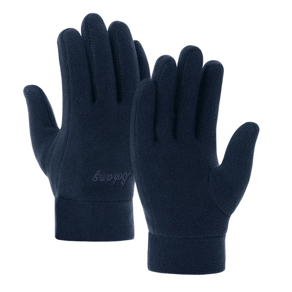 2024 Winter Warm Thermal Thicken Fleece Gloves for Men Women Full Finger Gloves Outddor Windproof Running Skiing Cycling Mittens