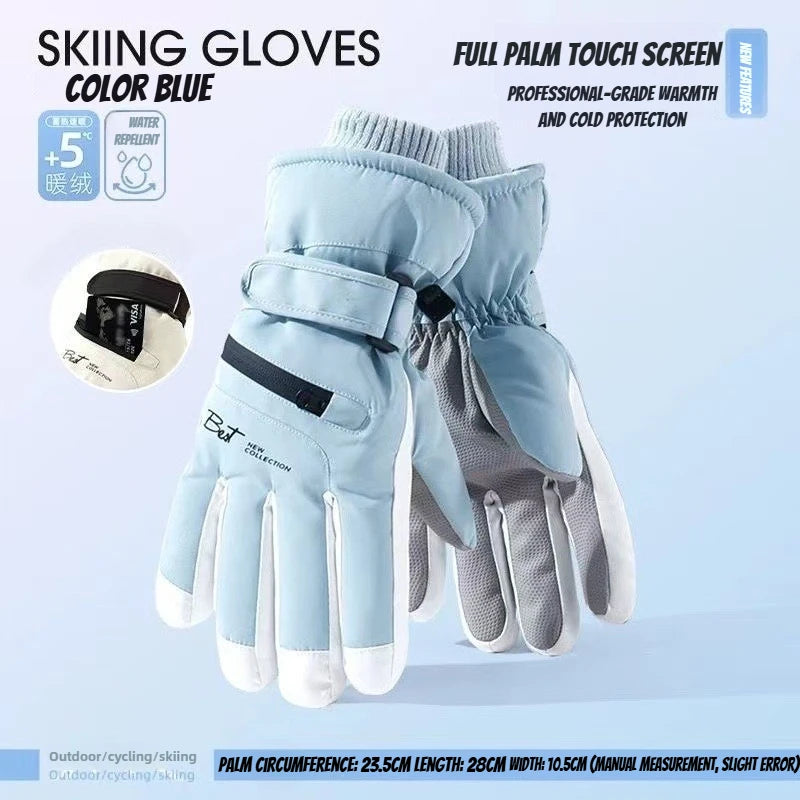 Winter Cycling Gloves Non Slip Touch Ski Gloves Snowboard Accessories Waterproof Pocket Warm Men's and Women's Gloves