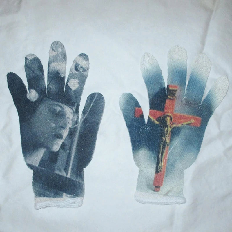 Women Knitted Glove Winter Screen High Fashion Ladies Glove Thicken Warm Compression Men Casual Mitten Y2K figure Pattern Gothic