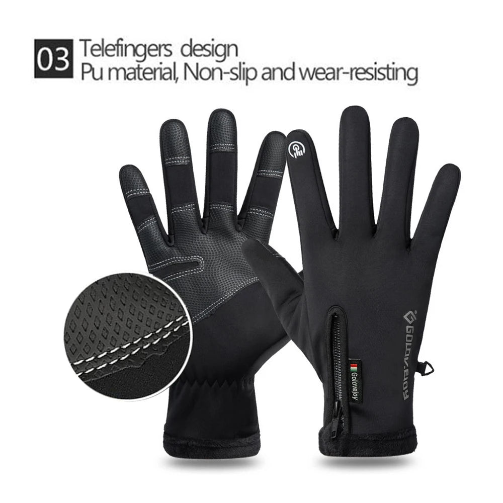 Motorcycle Gloves Winter Thermal Fleece Lined Winter Cold-proof Full Finger Military Glove Waterproof Riding Accesso