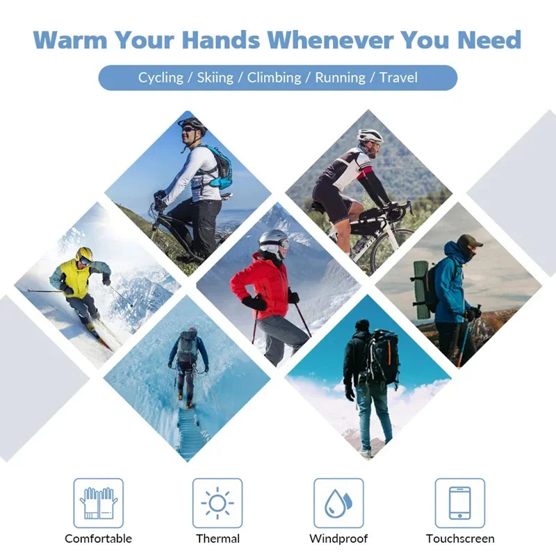 Winter Gloves Waterproof Thermal Touch Screen Thermal Windproof Warm Gloves Cold Weather Running Riding Sports Hiking Ski Gloves
