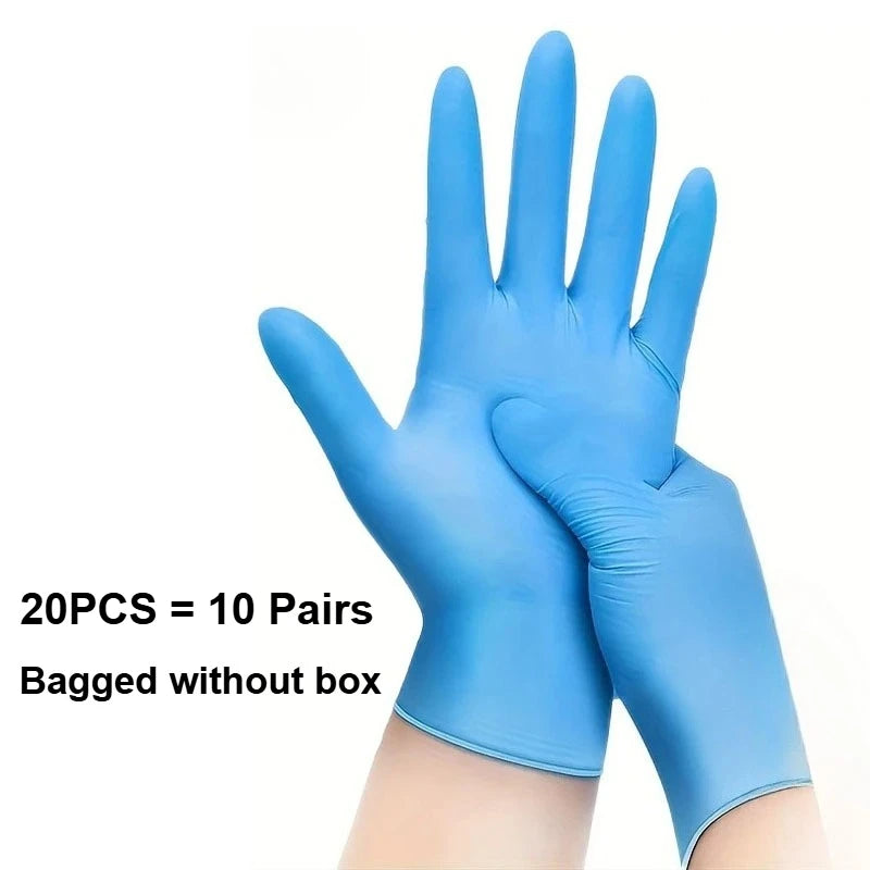 10-100PCS Blue Nitrile Disposable Gloves Latex Free Safety Work Gloves for Cleaning Kitchen Mechanic Auto Protective Glove