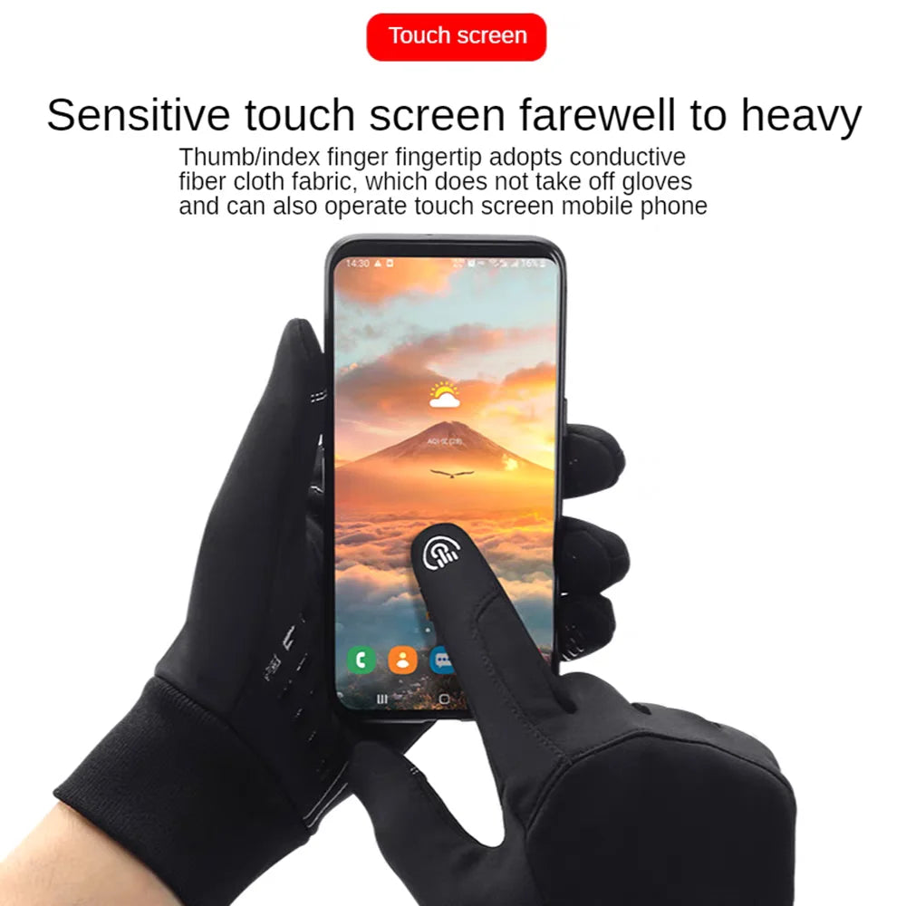 Autumn Winter Men Women Gloves Touch Screen Waterproof Windproof Gloves Outdoor Sports Warm Thermal Fleece Running Ski Gloves