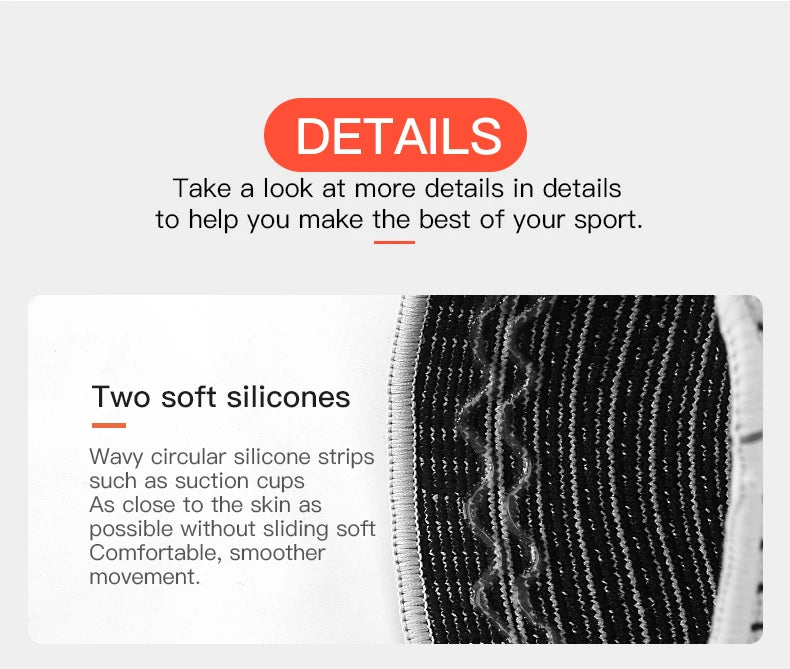 1 PC Knee Pads Strap Patella Medial Support Meniscus Silicone Compression Protection Sport Knee Braces Basketball Running Prot