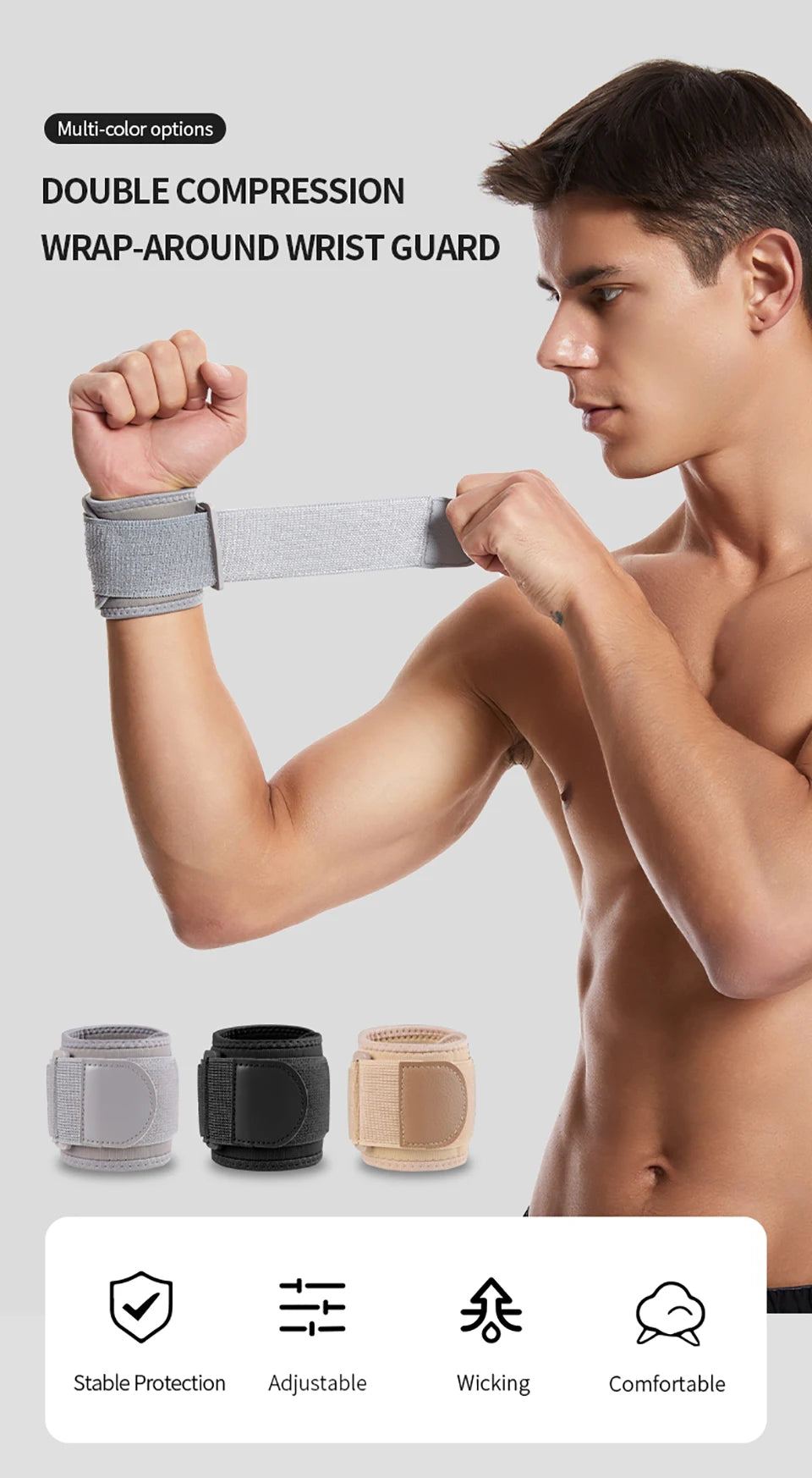 1Pcs Sport Wristband Wrist Brace Wrap Bandage Support Sprain Protection Wrist Tendon Sheath Brace Fitness Badminton Wrist Strap