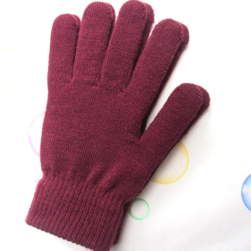 Winter Warm Gloves Five Fingers Touch-screen Knitted Thick Gloves Outdoor Cycling Students Windproof Finger Covers