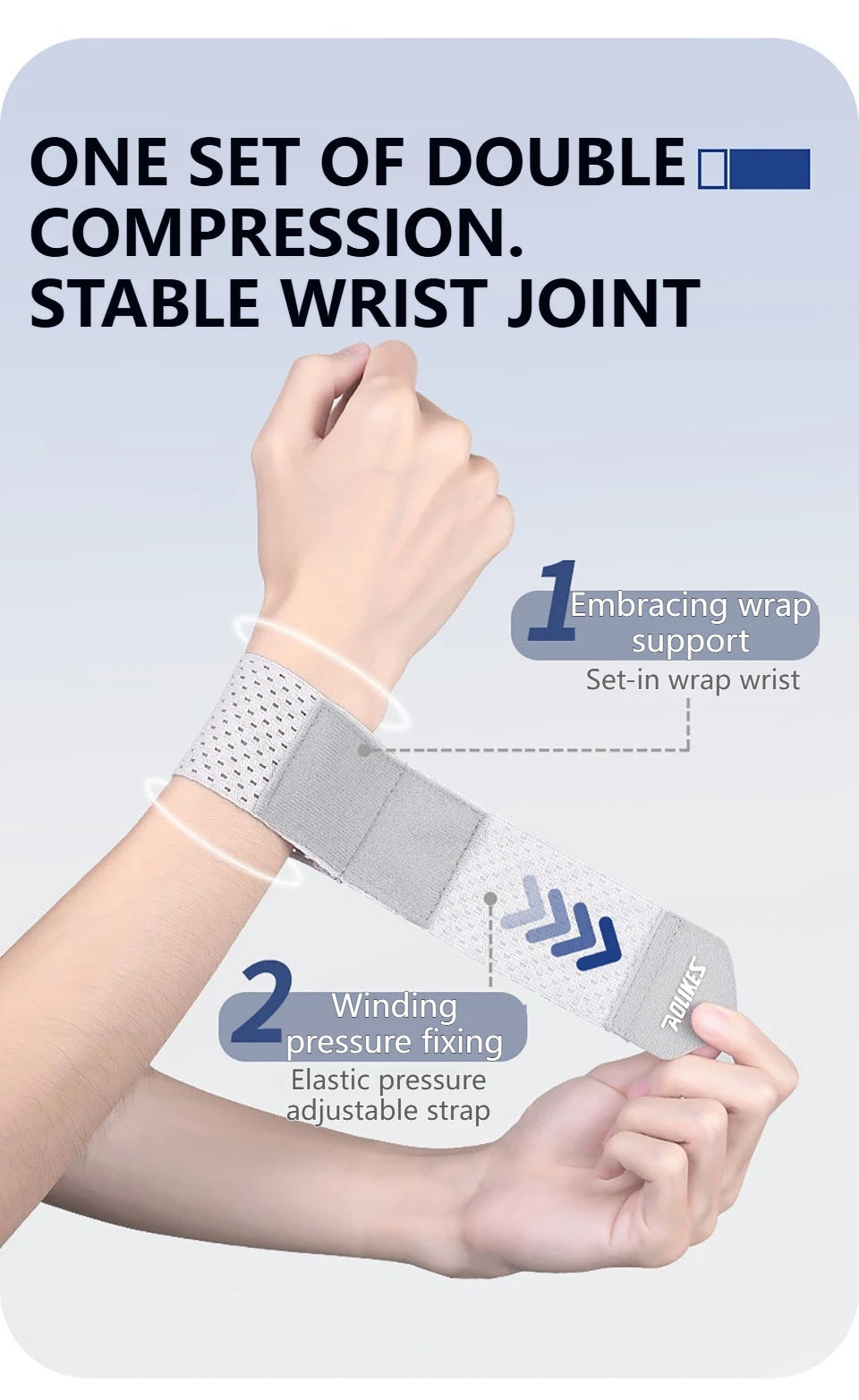 AOLIKES Wrist Band Support Sleeve Gym Support Wrist Brace Wrap Breathable Elastic Compression Bandage Hand Sport Wristband