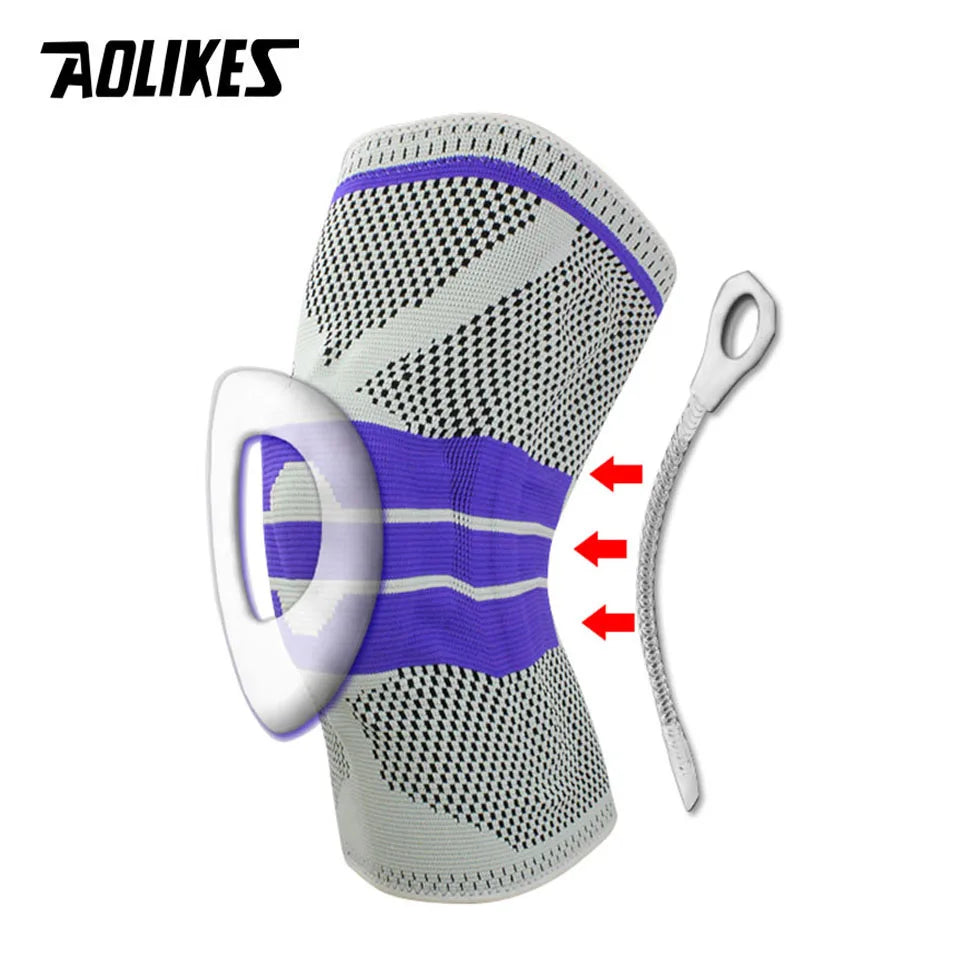 AOLIKES Knee Brace for Men Women Silicone Gel Spring Support Knee Pads Workout Meniscus Tear Joint Pain Relief Knee Sleeve