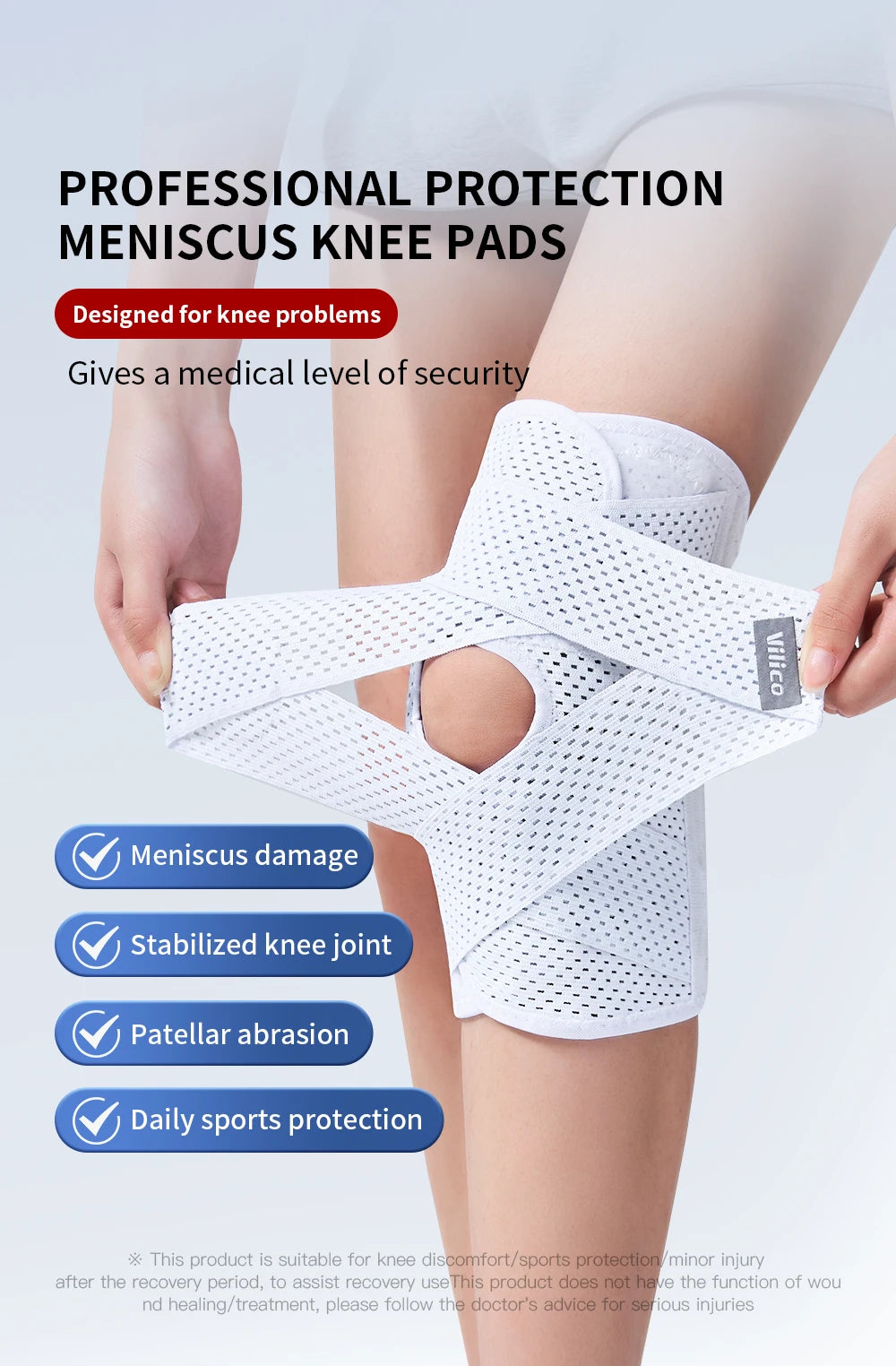 Sports Kneepad Pressurized Elastic Knee Pads Knee Support Joints Protector Fitness Gear Injury Recovery Brace Protector Non-Slip