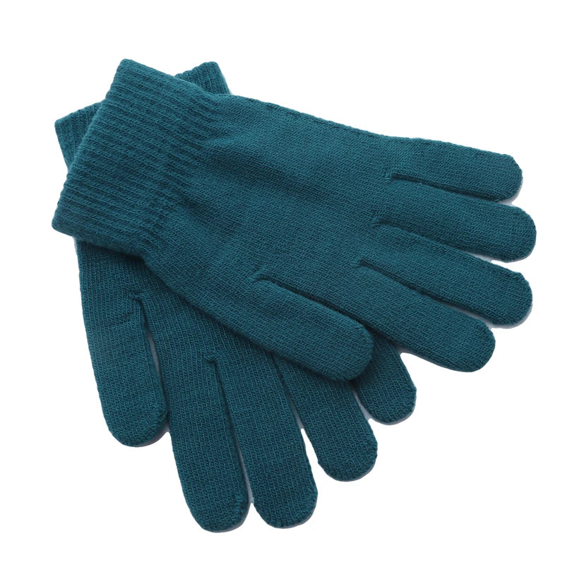Winter Warm Gloves Five Fingers Touch-screen Knitted Thick Gloves Outdoor Cycling Students Windproof Finger Covers
