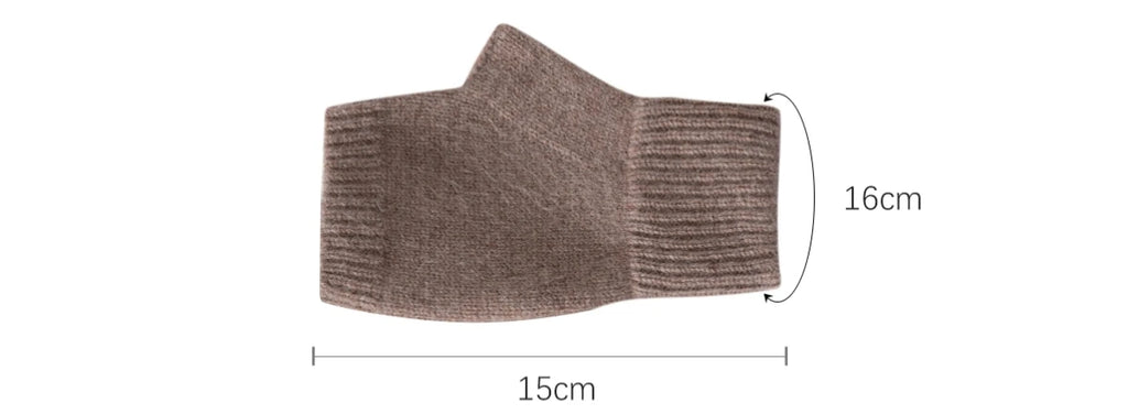 2025 Winter Women 100% Merino Wool Mitts 15cm Knitted Fingerless Gloves Thermal Gloves Semi Finger Lengthen Mittens Arm Warmers