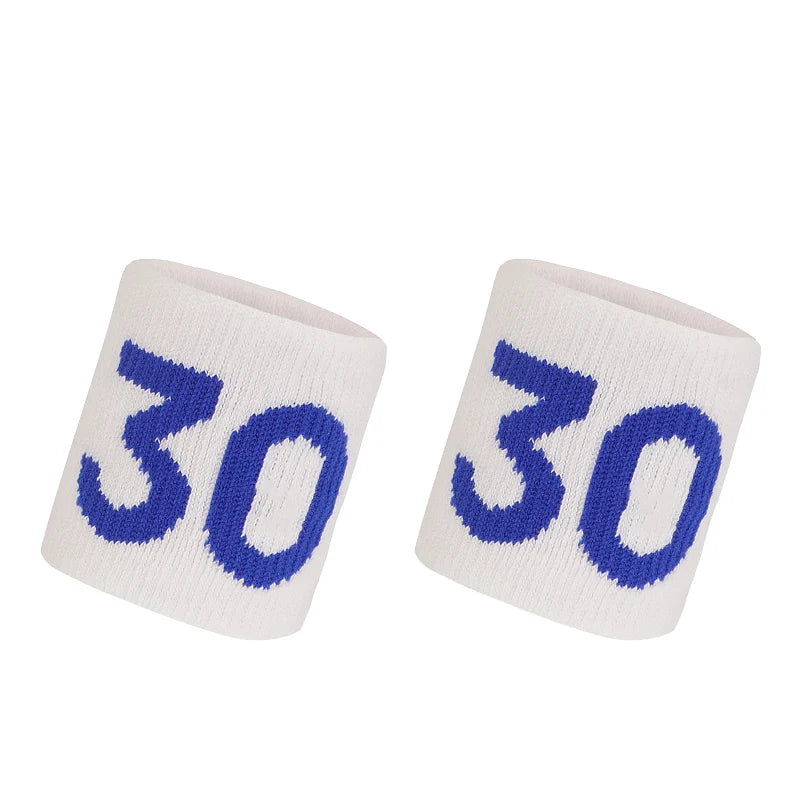 1 Pair Basketball Fitness Wristband Sport Sweatband Number 24 Sweat Wrist Support Brace Suitable For Gym Volleyball Safety Wrist