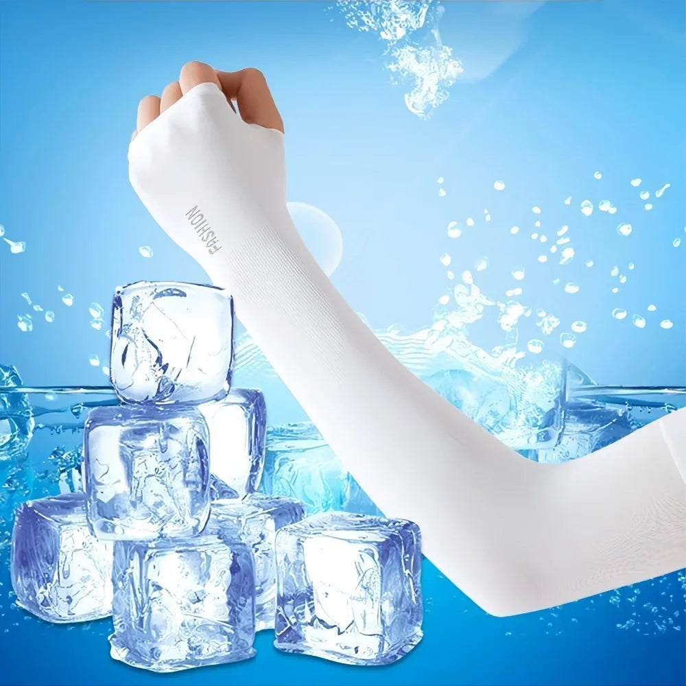 1 Pair Cycling Arm Summer Ice Cloth Cycling Sleeves Sun Protection Unisex Breathable Running Volleyball Sleeves Outdoor Cycling