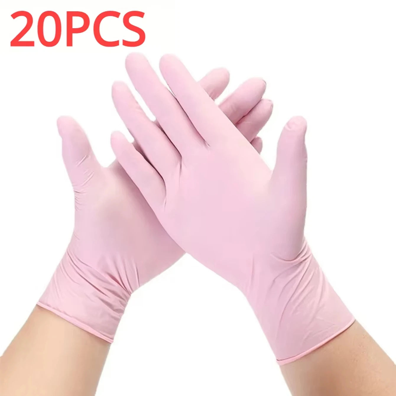 100/50/20PCS Light Pink White Disposable Nitrile Gloves Waterproof Anti-static Durable Light Pink Gloves Kitchen Cooking Tools