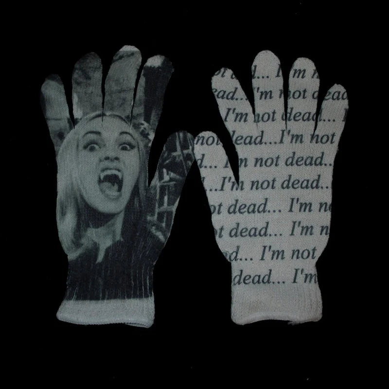 Women Knitted Glove Winter Screen High Fashion Ladies Glove Thicken Warm Compression Men Casual Mitten Y2K figure Pattern Gothic