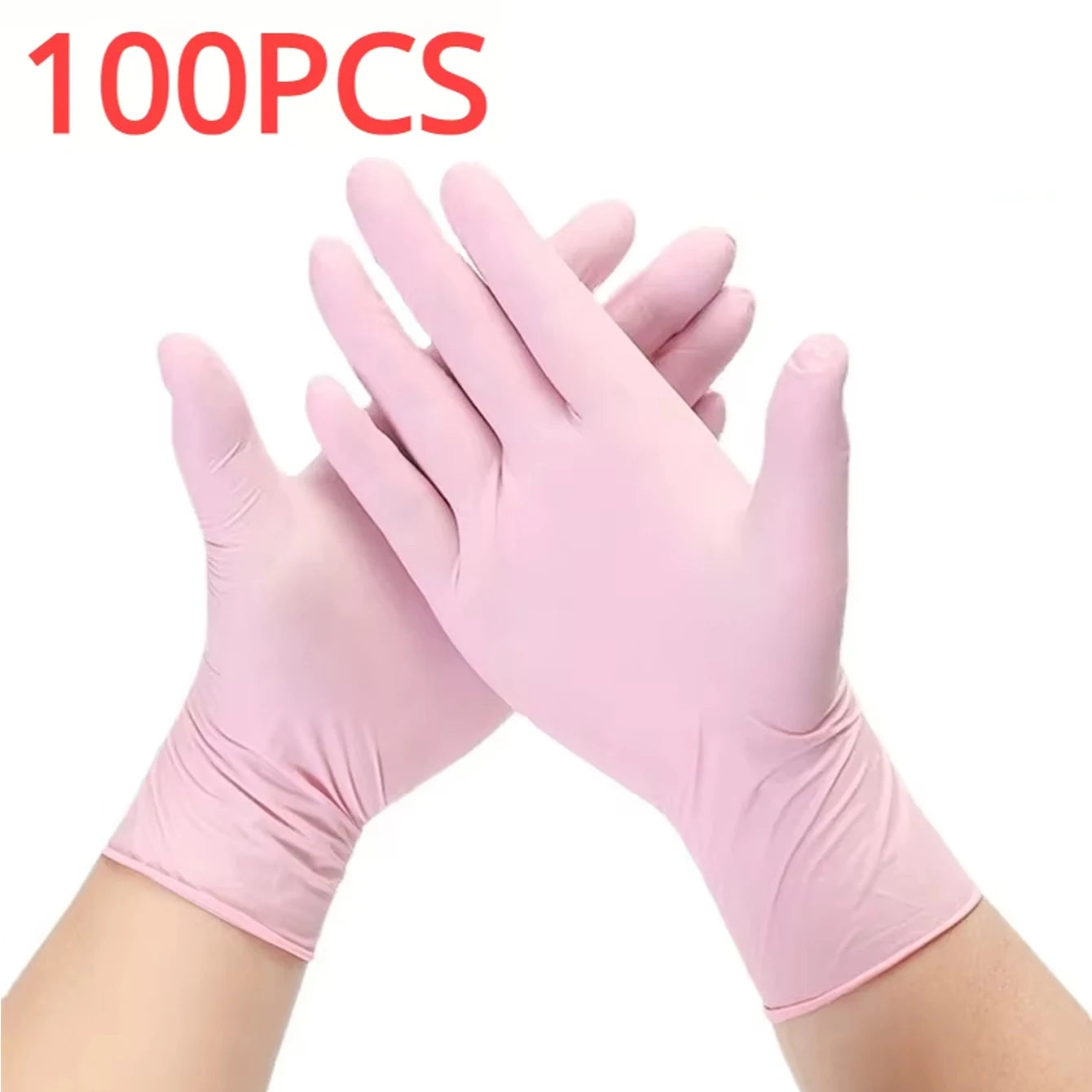 100/50/20PCS Light Pink White Disposable Nitrile Gloves Waterproof Anti-static Durable Light Pink Gloves Kitchen Cooking Tools