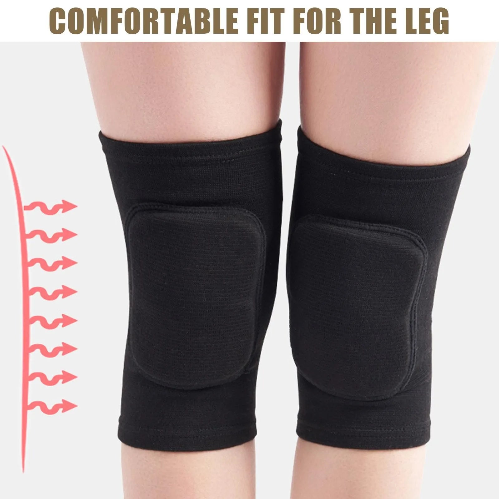 2pcs Sports Compression Knee Pads Elastic Knee Protector Thickened Sponge Knee Brace Support for Dancing Workout Training