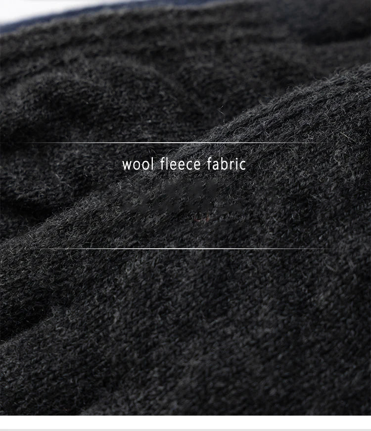 Winter Gloves for Men Touch Screen Cycling Windproof Wool Knit Thick Fleece Office Student Warm Business Game Elastic Soft Glove