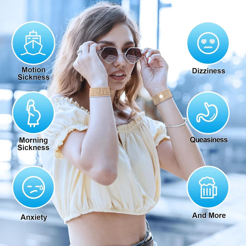 Motion Sickness Bands for Adults Sea Sickness Wristbands for Cruise Morning Sickness Bands for Pregnant Nausea Relief Bands