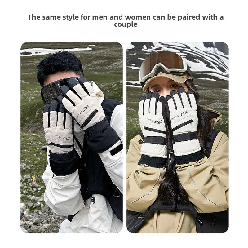 Winter Cycling Gloves Non Slip Touch Ski Gloves Snowboard Accessories Waterproof Pocket Warm Men's and Women's Gloves