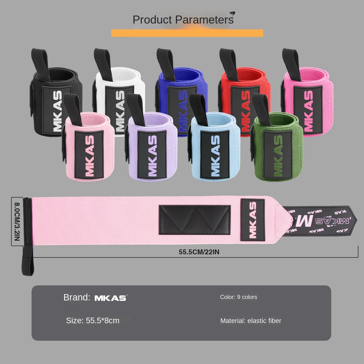 2PCS Wristband Wrist Support Weight Lifting Gym Training Wrist Support Brace Straps Wraps Crossfit Powerlifting