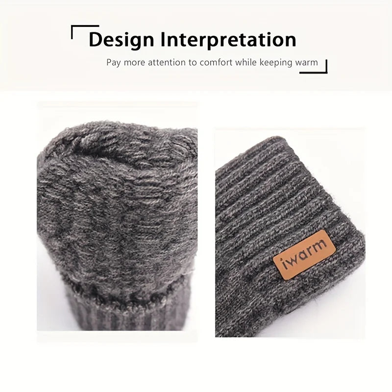 Winter Warm Alpaca Wool Gloves Full Finger Touchscreen Cashmere Gloves Men's Woman Thickening Knitted Cycling Driving Gloves