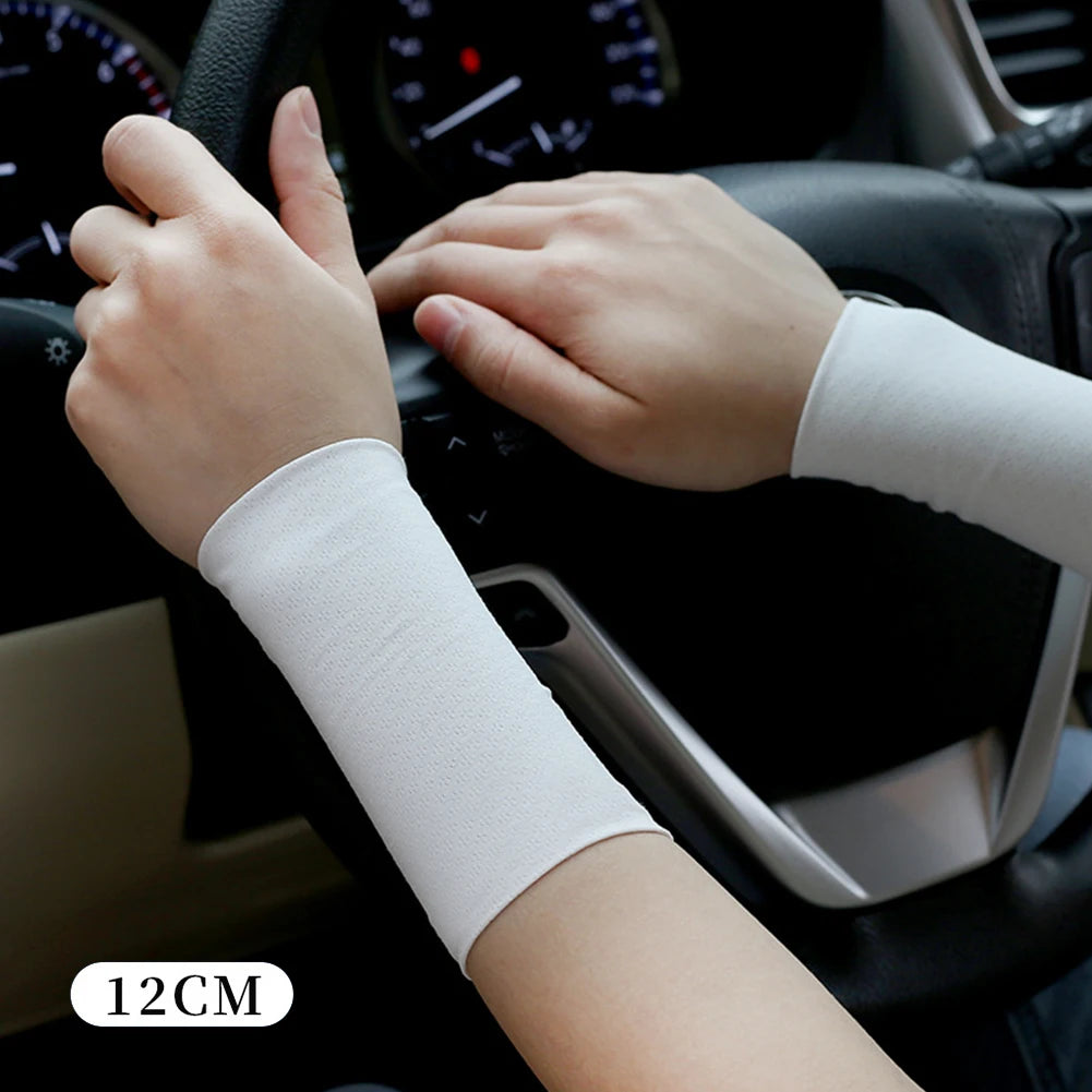 1 Pair Elastic Wristband Wrist Brace Breathable Summer Ice Silk Cooling Sweat-absorbent Sports Cycling Running Wrist Straps