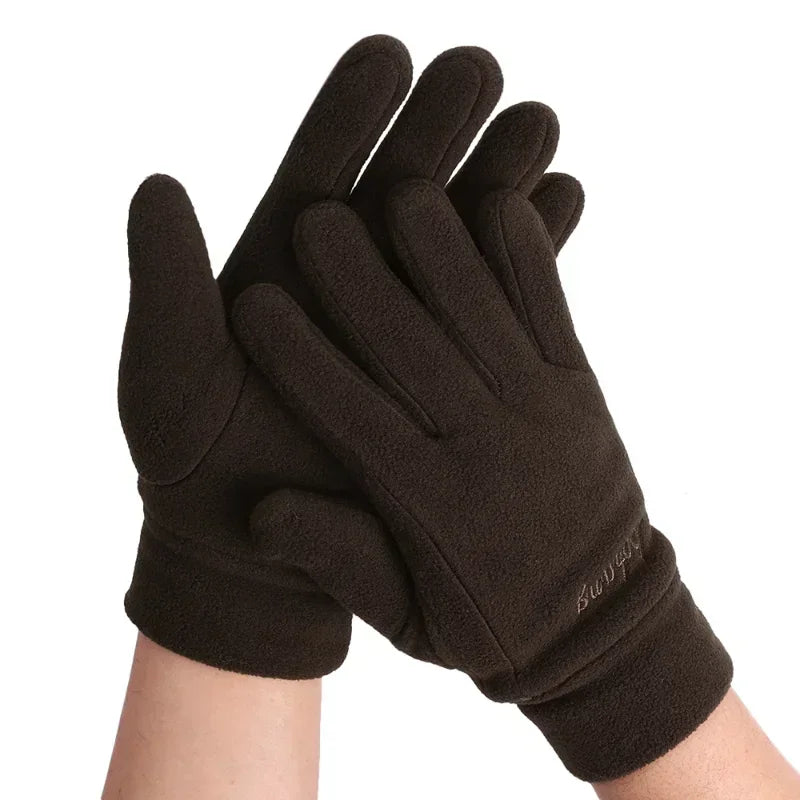 2024 Winter Warm Thermal Thicken Fleece Gloves for Men Women Full Finger Gloves Outddor Windproof Running Skiing Cycling Mittens