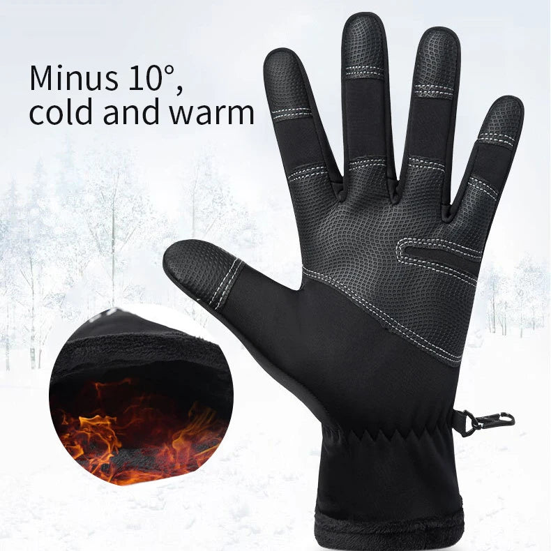 Motorcycle Gloves Winter Thermal Fleece Lined Winter Cold-proof Full Finger Military Glove Waterproof Riding Accesso