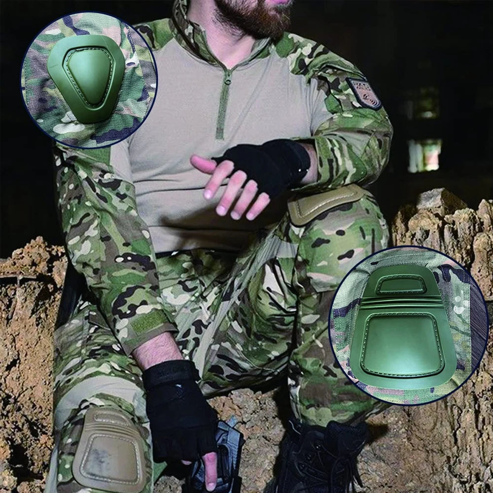 4Pcs/Set Military Tactical Knee & Elbow Pad Protective, Collision Avoidance Protector Gear for Outdoor Sports Safety Guard Gear
