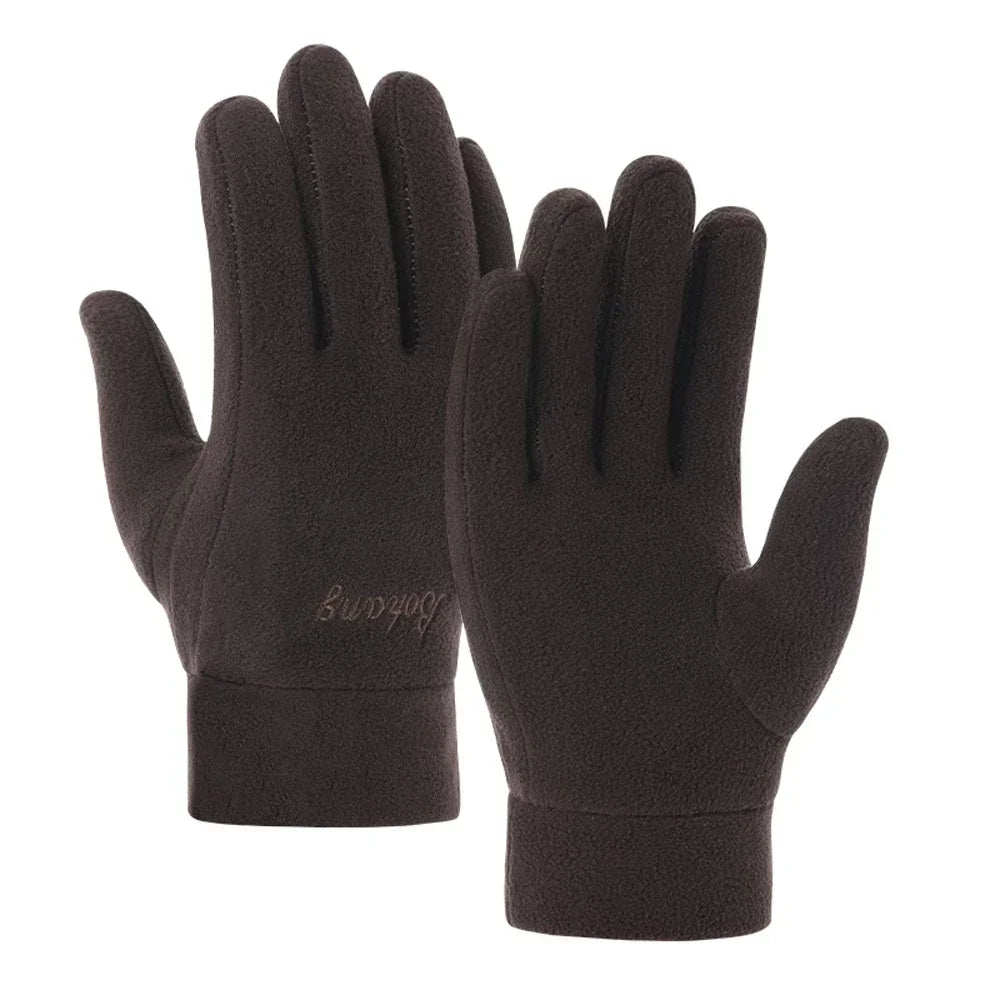 2024 Winter Warm Thermal Thicken Fleece Gloves for Men Women Full Finger Gloves Outddor Windproof Running Skiing Cycling Mittens