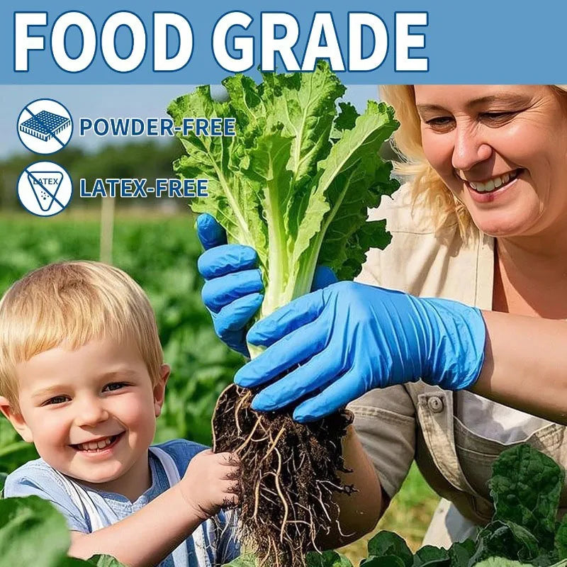 10-100PCS Blue Nitrile Disposable Gloves Latex Free Safety Work Gloves for Cleaning Kitchen Mechanic Auto Protective Glove