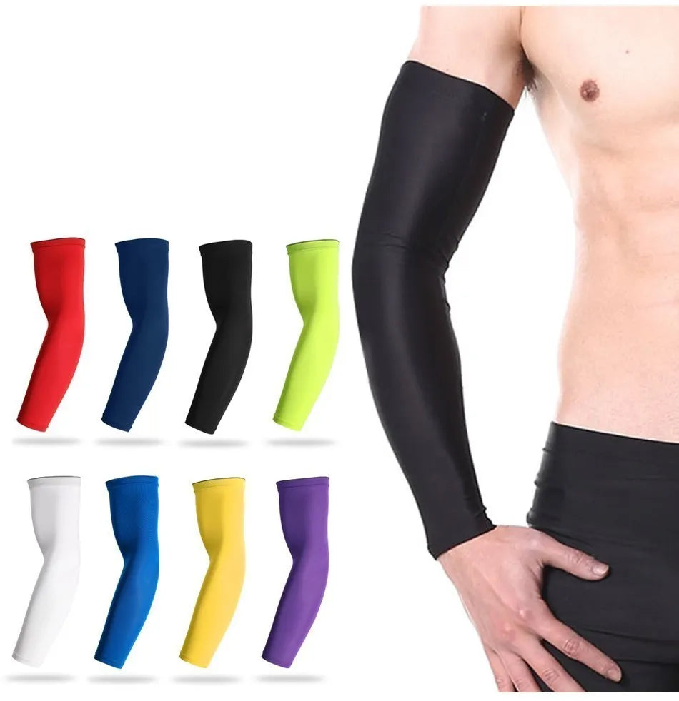 WOSWEIR－1PC Sports Arm Compression Sleeve Basketball Cycling Arm Warmer Summer Running UV Protection Volleyball Sunscreen 