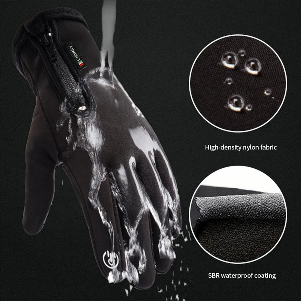 Motorcycle Gloves Winter Thermal Fleece Lined Winter Cold-proof Full Finger Military Glove Waterproof Riding Accesso