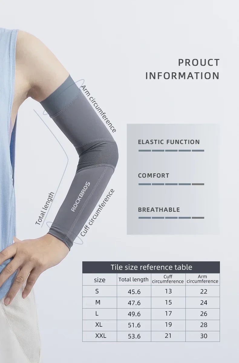 ROCKBROS Arm Sleeves Gradient Color Running Fishing Sunscreen Sleeve Summer Cool Quick Dry Breathable Ice Silk Cycling Equipment